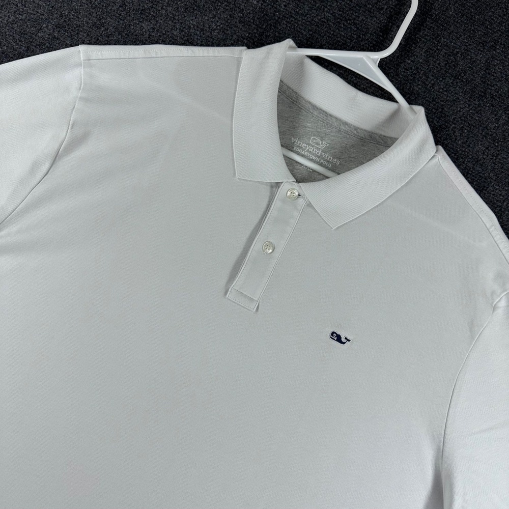 Vineyard Vines Polo Mens XXL 2XL Light Grey Edgartown Short Sleeve Whale Logo